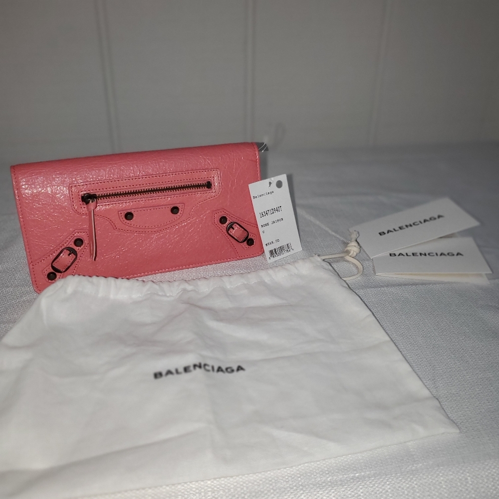 Balenciaga Rose Lambskin Wallet